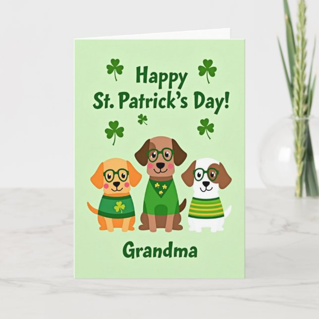 Tarjeta Faux Gold St Patricks Day Grandma Card (Anverso)