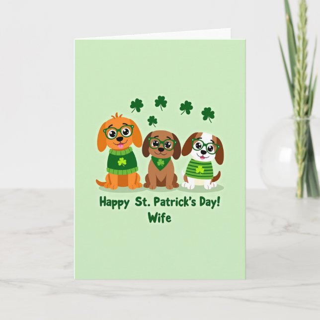 Tarjeta Faux Gold St Patricks Puppies Card (Anverso)