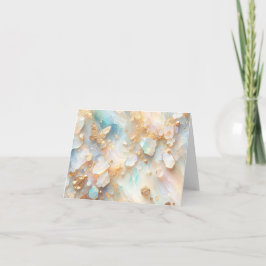 Tarjeta Faux Holographic Opal Moonstone Gold Butfly
