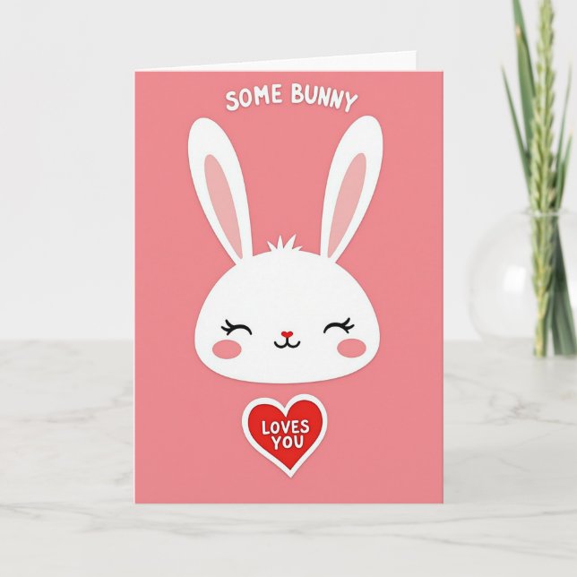 Tarjeta Faux Paper Some Bunny Loves You Card (Anverso)