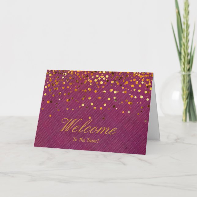Tarjeta Faux Relieve metalizado dorado Confetti Elegantes  (Anverso)