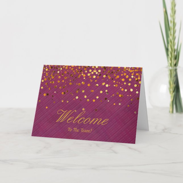Tarjeta Faux Relieve metalizado dorado Confetti Elegantes  (Anverso)