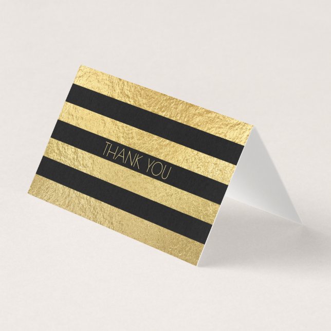 Tarjeta Faux Relieve metalizado dorado Textura y Black Str (Anverso)