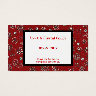 Tarjeta favorita de boda de Bandana Roja
