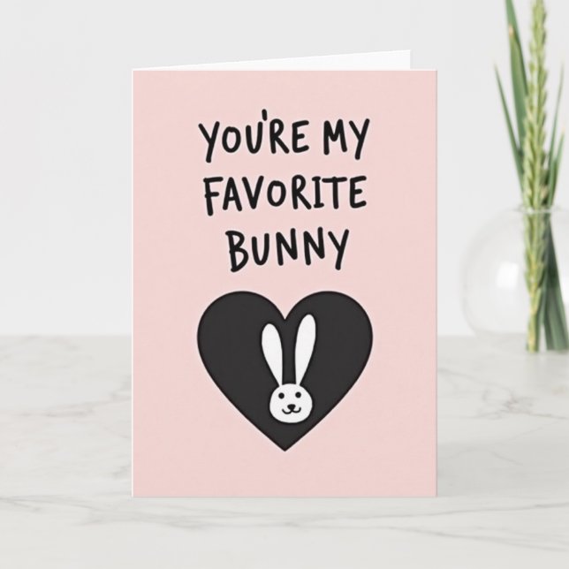 Tarjeta Favorite Bunny Love Heart Card (Anverso)