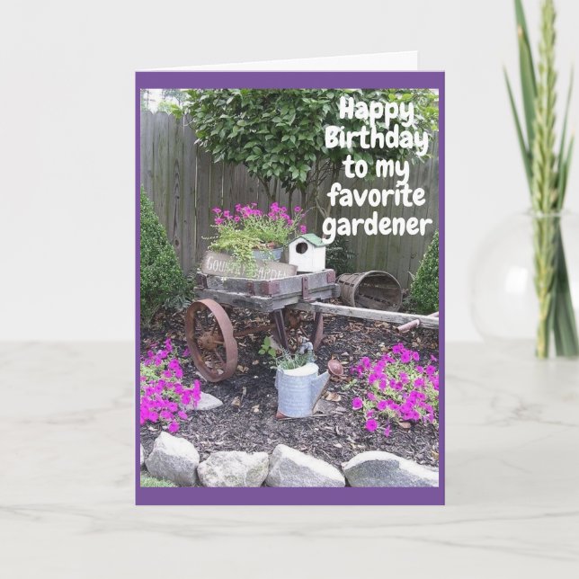 TARJETA *FAVORITE GARDENER'S* BIRTHDAY WISH (Anverso)