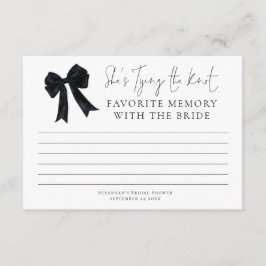 Tarjeta Favorite Memory With Bride Black Bow Bridal Shower