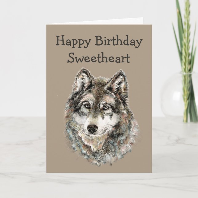 Tarjeta Favorito De Cumpleaños Mi Lobo De Cosas Salvajes F (Anverso)