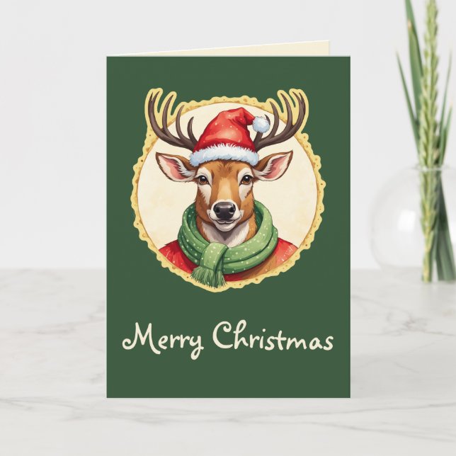 Tarjeta Favoritos divertidos de los Navidades de animales  (Anverso)