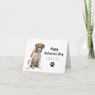 Tarjeta Fawn Boxer Dog Valentine