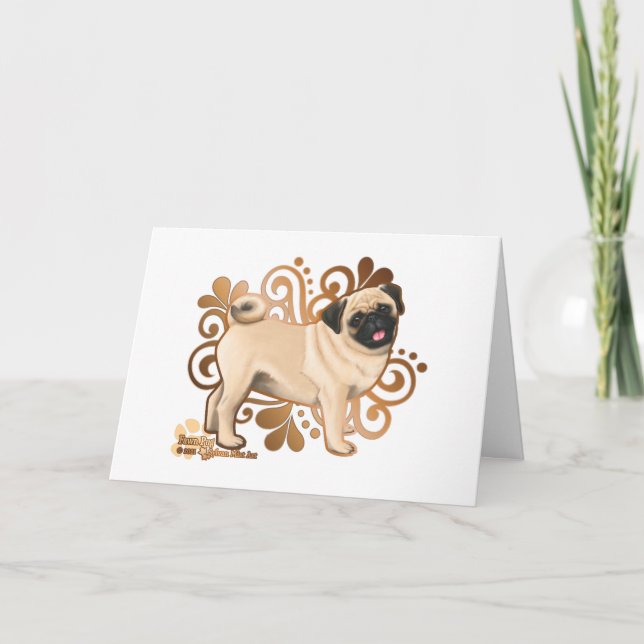 Tarjeta Fawn Pug (Anverso)