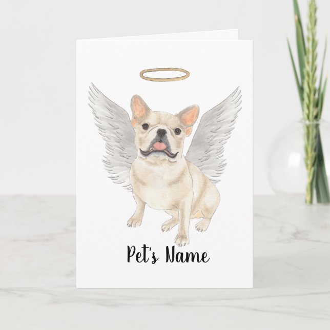 Tarjeta Fawn Tan Cream Frenchie Sympathy Memorial (Anverso)
