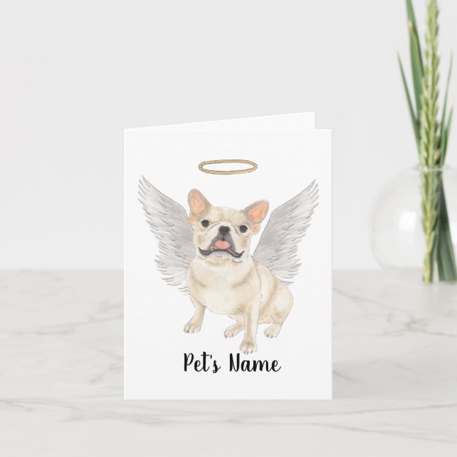 Tarjeta Fawn Tan Cream Frenchie Sympathy Memorial (Anverso)