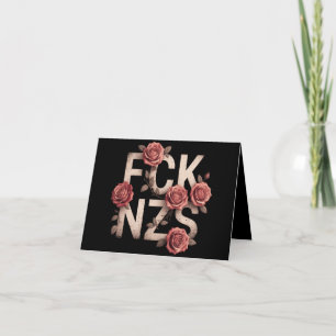 Tarjeta FCK NZS Floral Contra la Derecha No Nazis Lgbtq+