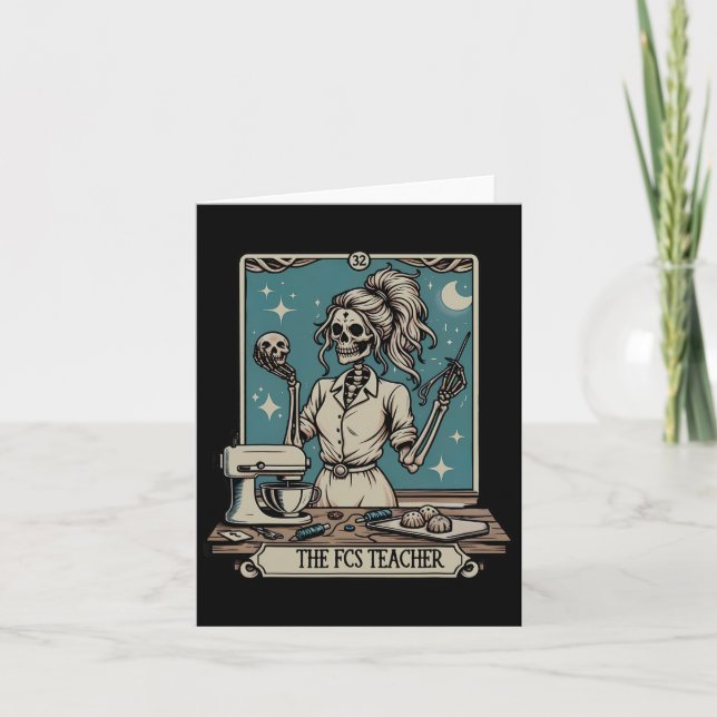Tarjeta Fcs Teacheton Skeleton Halloween Familia Y Consumi (Anverso)