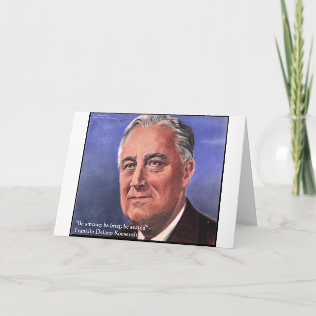 Tarjeta FDR (Roosevelt) "Be Brief" Wisdom Cita Regalos (Anverso)