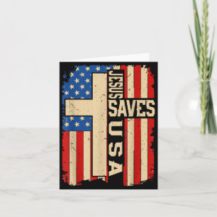 Tarjeta Fe Cristiana Jesús Salva Estados Unidos Patriótico