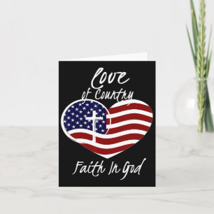 Tarjeta Fe Cristiana Patriótica En Dios Corazón Cruzada Am