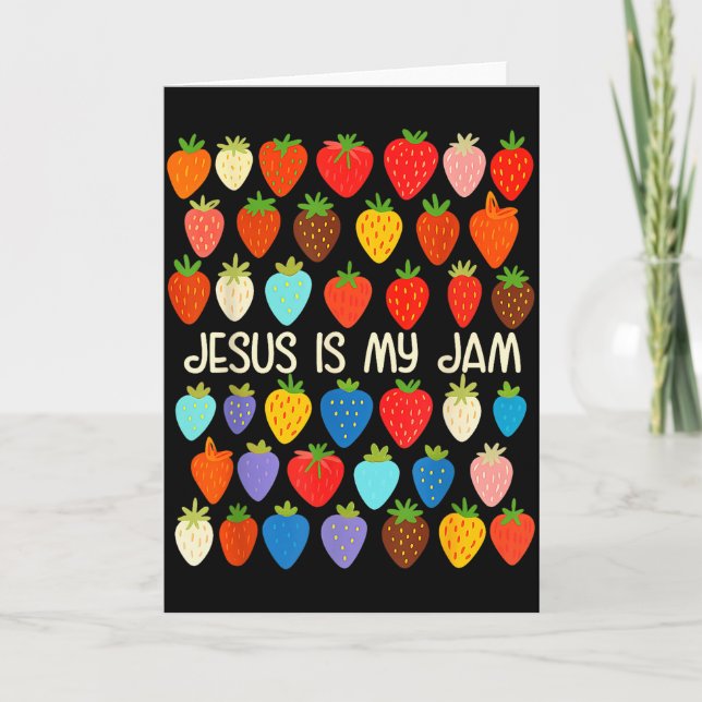 Tarjeta Fe Cristiana Religiosa Fresa Jesús Que Es (Anverso)