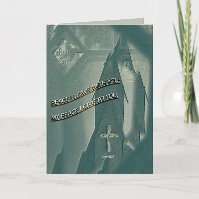 Tarjeta Fe cristiana religiosa Paz les dejo con ustedes  (Anverso)