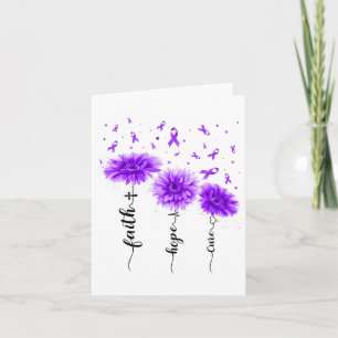Tarjeta Fe Cura Esperanza Girasol Púrpura Conciencia de So
