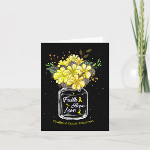 Tarjeta Fe del Cáncer Infantil Amor Esperanza Flor Jar Awa