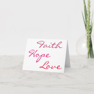 Tarjeta Fe, esperanza, amor