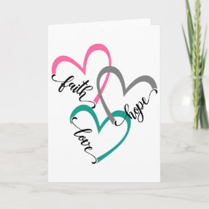 Tarjeta Fe Esperanza Y Amor Corazón Pascua Cristiana Crist