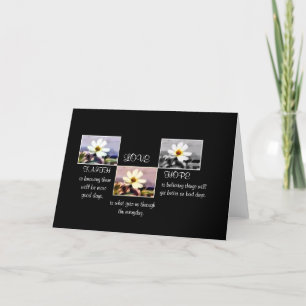 Tarjeta fe, esperanza y amor floral