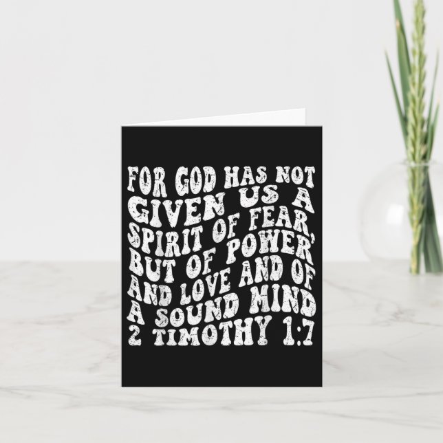 Tarjeta Fe Retro Groovy 2 Timothy 1 7 Porque Dios No (Anverso)