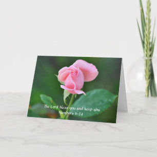 Tarjeta Fe Rosa Flor Biblia Verse Birthday Card
