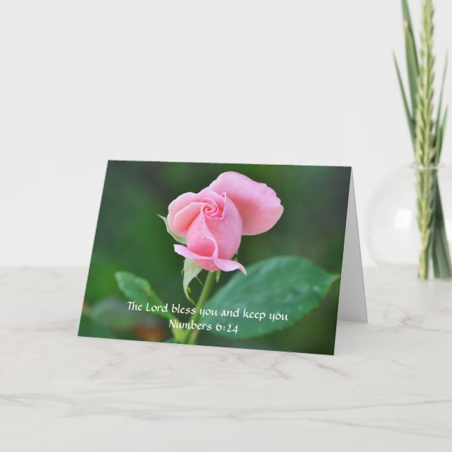 Tarjeta Fe Rosa Flor Biblia Verse Birthday Card (Anverso)
