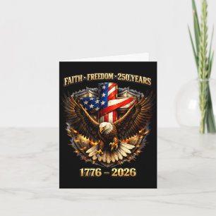 Tarjeta Fe vintage libertad 250 años 1776-2026