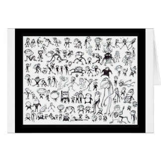 Tarjeta fea de 100 monos