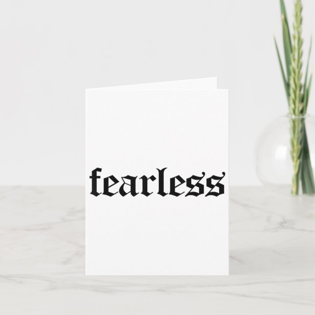 Tarjeta Fearless Tee Shirt, Fearless And Strong Motivation (Anverso)