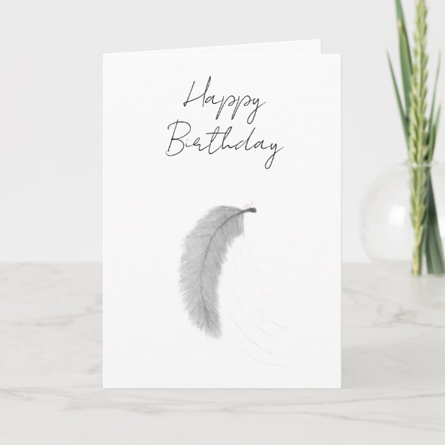 Tarjeta Feather blown by the wind (Anverso)