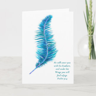 Tarjeta Feather Greeting Card Salm 91:4
