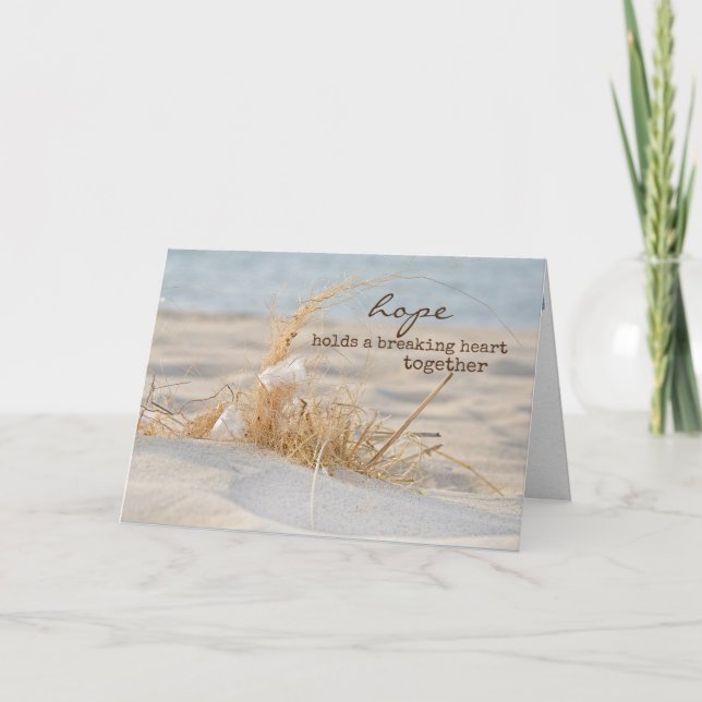 Tarjeta Feather In Beach Grass piensa en ti (Anverso)