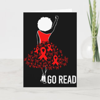 Tarjeta February Heart Disease Awareness Month Red African