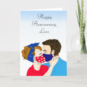 Tarjeta Fechas de luz de la pareja de retro de feliz anive