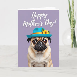 Tarjeta Fedora del Día de la Madre de Perro Ciervo