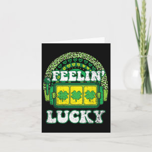 Tarjeta Feelin Lucky St Patricks Day Shamrock 4 Leaf Clove