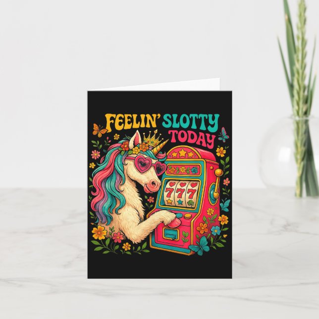 Tarjeta Feelin Slotty Today Unicorn Lucky Gambling Slot Ma (Anverso)
