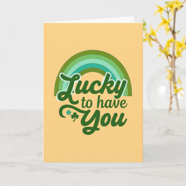 Tarjeta Feeling So Lucky to Have You Retro St Patricks Day (flor amarilla)