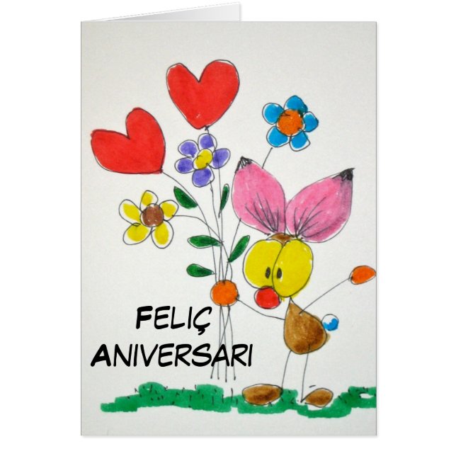 Tarjeta "Feliç aniversari" (Frente)