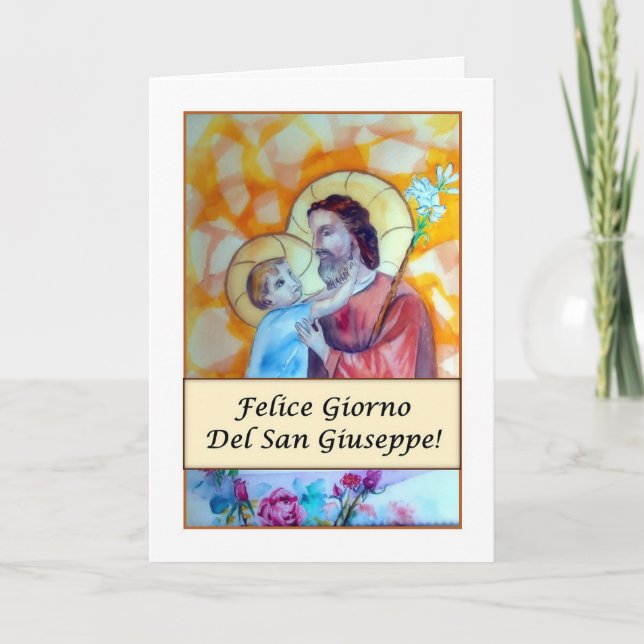 Tarjeta Felice Giorno del San Giuseppe (Religioso) (Anverso)