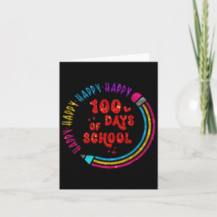 Tarjeta Felices 100 días 100 días de escuela para Chicas n
