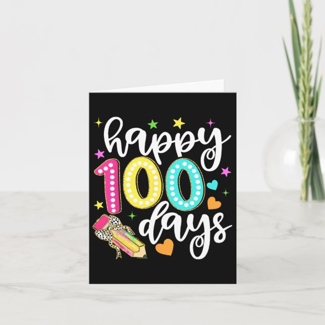 Tarjeta Felices 100 días Coquette Bow Apple 100 días de ta (Anverso)
