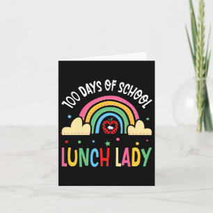 Tarjeta Felices 100 Días De Almuerzo Escolar Lady Rainbow 
