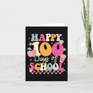 Tarjeta Felices 100 días de escuela de niños groovy 100 dí